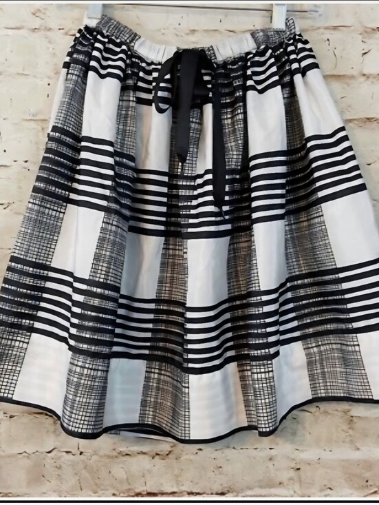 Joe Fresh Dresses & Skirts - Cute Joe Fresh Black & White Plaid Satin Flared Skirt